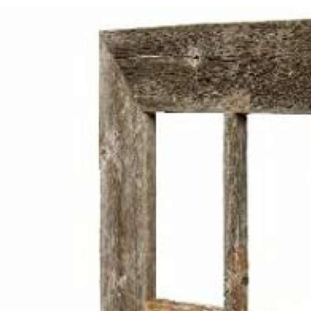 25" X 22" Gray Weathered Wood Window Frame With Planter — view 4
