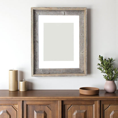 16" x 20" Gray Distressed Wood Hanging Picture Frame with Mat HomeRoots