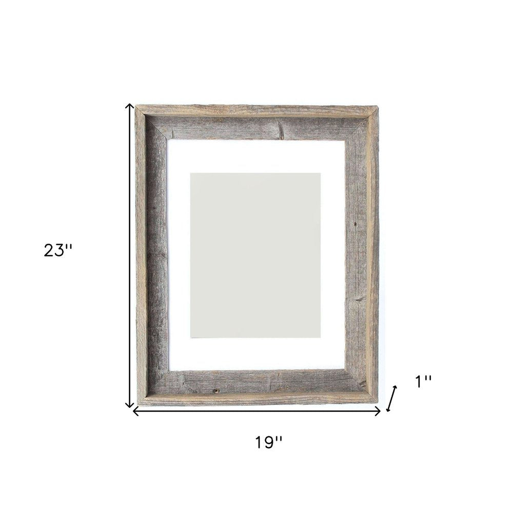 16" x 20" Gray Distressed Wood Hanging Picture Frame with Mat HomeRoots