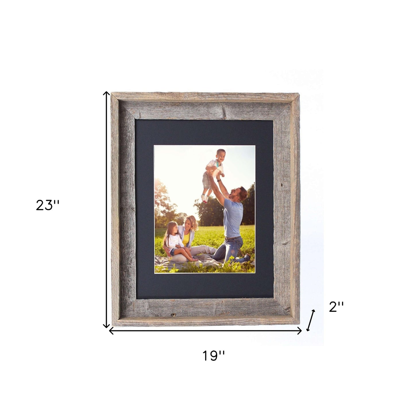 16X20 Rustic Black Picture Frame With Plexiglass Holder