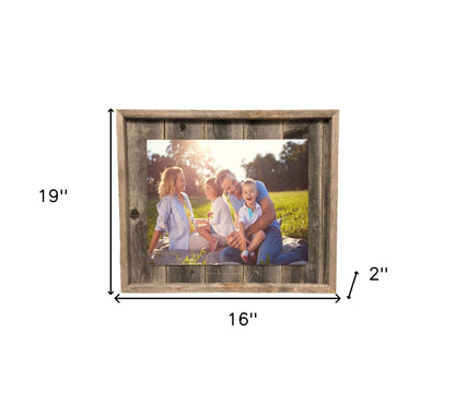 11X14 Weathered Grey Picture Frame With Plexiglass Holder