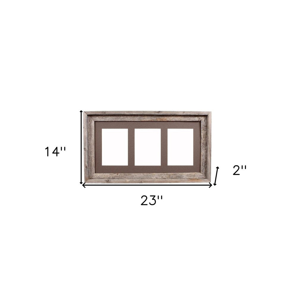 5" x 7" Gray Wood Hanging Picture Frame with Mat — view 6