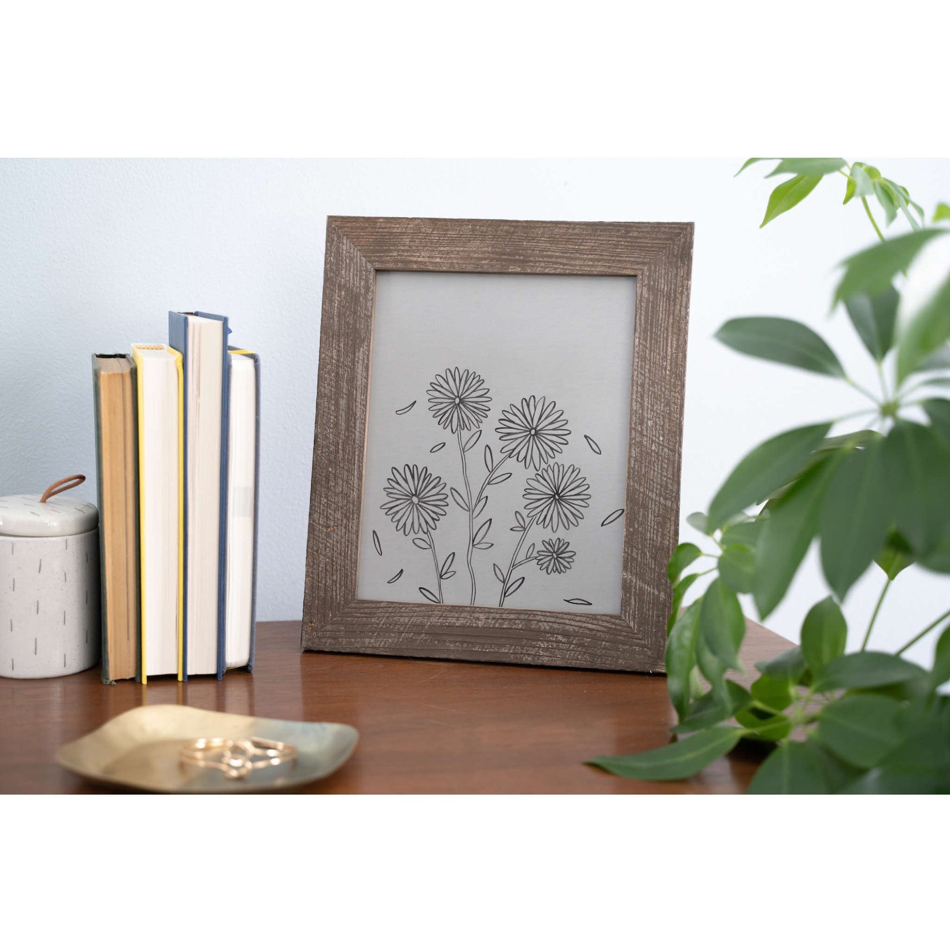 11" x 14" Espresso Solid Wood Hanging Picture Frame HomeRoots