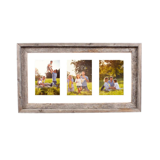 3 5X7 Rustic White Picture Frame With Plexiglass Holder