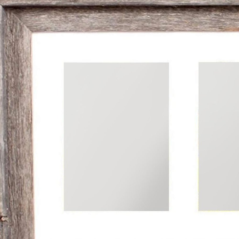 5" x 7" Gray Distressed Reclaimed Wood Hanging Picture Frame with Mat — view 3