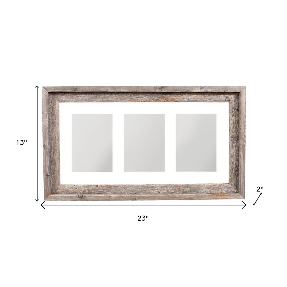 5" x 7" Gray Distressed Reclaimed Wood Hanging Picture Frame with Mat HomeRoots