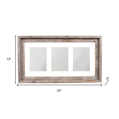 5" x 7" Gray Distressed Reclaimed Wood Hanging Picture Frame with Mat HomeRoots