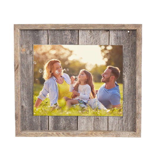 8X10 Rustic Weathered Grey Picture Frame With Plexiglass Holder