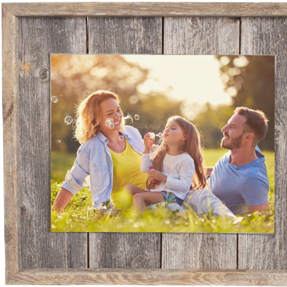 8X10 Rustic Weathered Grey Picture Frame With Plexiglass Holder