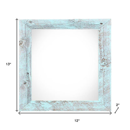 10" x 10" Blue Wood Hanging Picture Frame HomeRoots