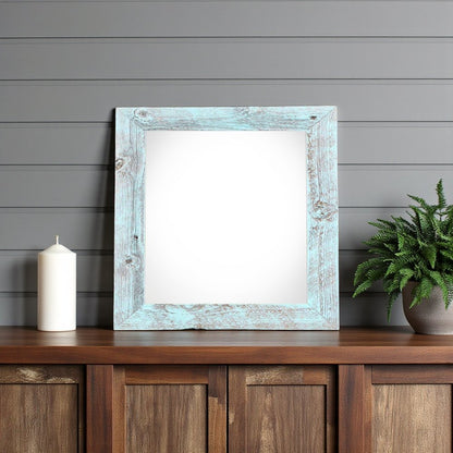 8" x 8" Blue Solid Wood Tabletop Picture Frame HomeRoots