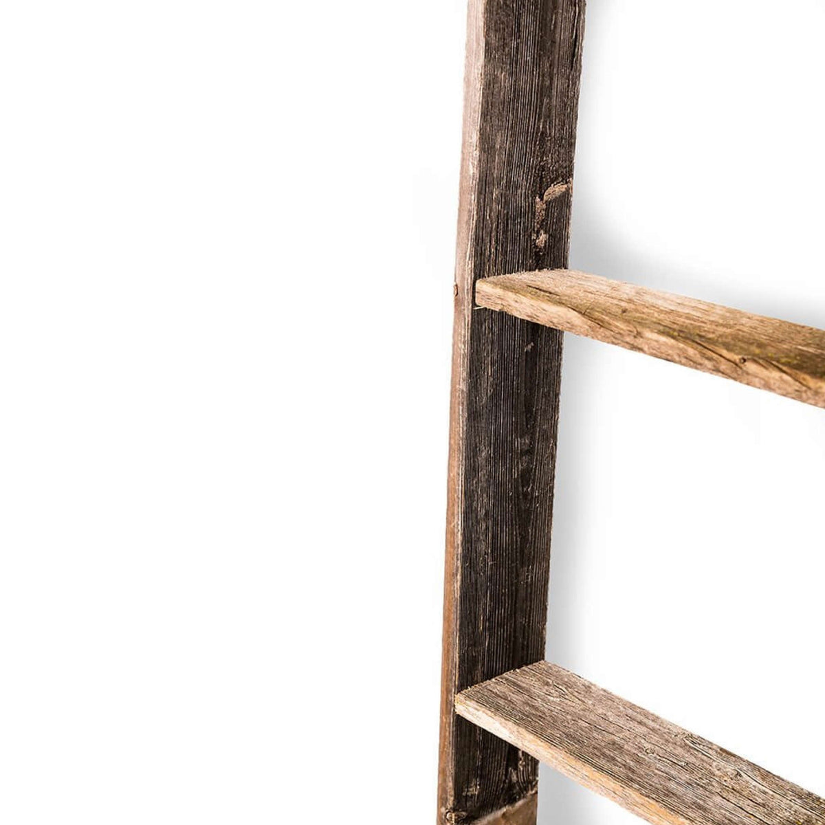 48" Black And Brown Distressed Solid Wood Four Step Ladder Shelf HomeRoots