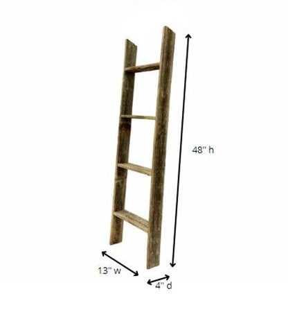 48" Black And Brown Distressed Solid Wood Four Step Ladder Shelf HomeRoots