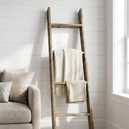48" Black And Brown Distressed Solid Wood Four Step Ladder Shelf HomeRoots