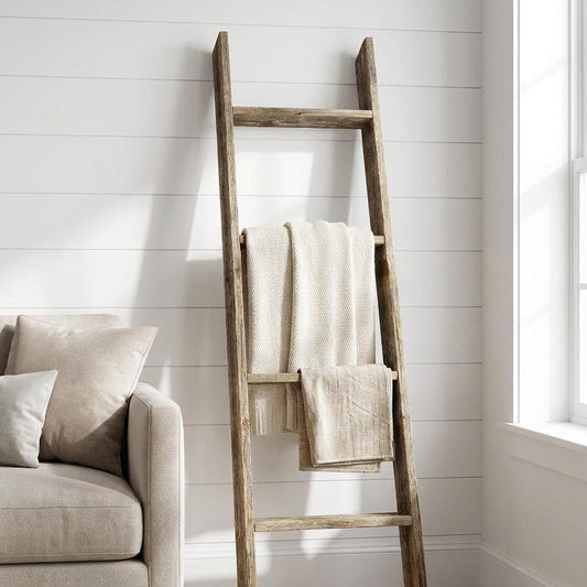 48" Black And Brown Distressed Solid Wood Four Step Ladder Shelf HomeRoots