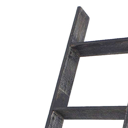 48" Black And Brown Distressed Solid Wood Four Step Ladder Shelf HomeRoots