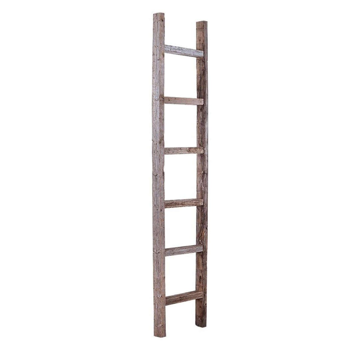 72" Gray Distressed Solid Wood Seven Step Ladder Shelf HomeRoots