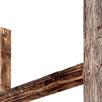 48" Gray Distressed Solid Wood Four Step Ladder Shelf HomeRoots