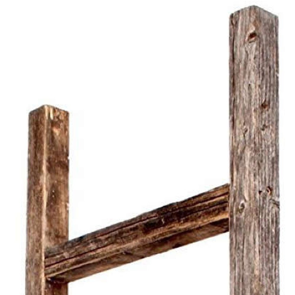 48" Gray Distressed Solid Wood Four Step Ladder Shelf HomeRoots