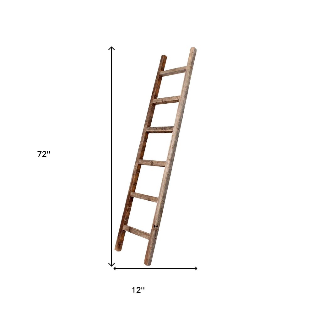 72" Gray Distressed Solid Wood Four Step Ladder Shelf HomeRoots