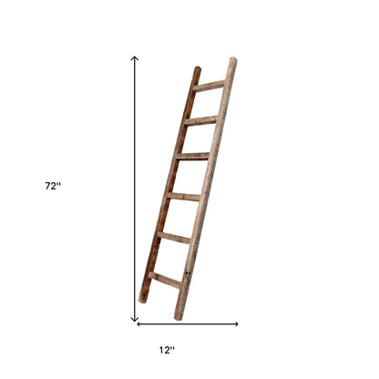 72" Gray Distressed Solid Wood Four Step Ladder Shelf HomeRoots