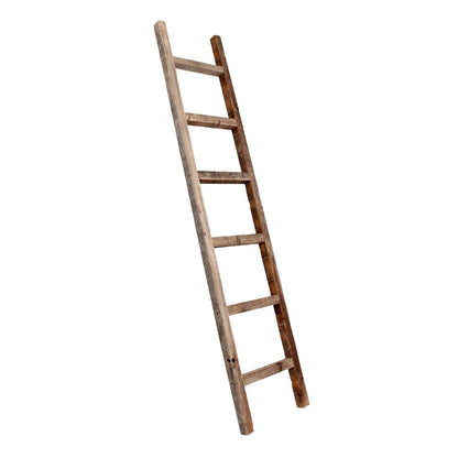 72" Gray Distressed Solid Wood Four Step Ladder Shelf HomeRoots