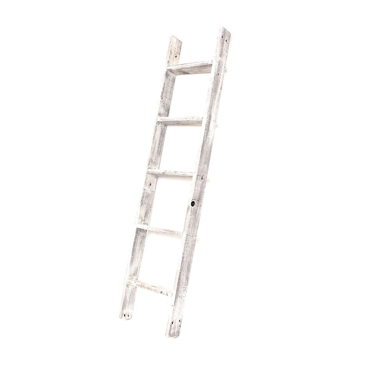 60" Espresso Distressed Solid Wood Five Step Ladder Shelf HomeRoots