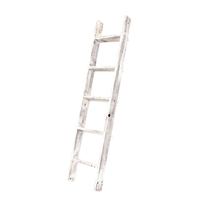 60" Espresso Distressed Solid Wood Five Step Ladder Shelf HomeRoots