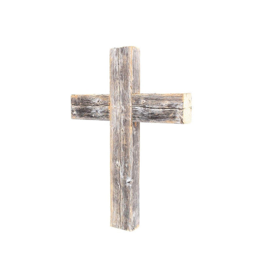 16" X 11" Gray Wood Cross Hanging Dimensional Sculpture HomeRoots