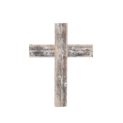 16" X 11" Gray Wood Cross Hanging Dimensional Sculpture HomeRoots