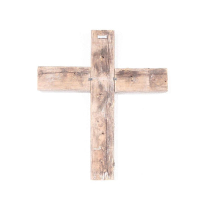 16" X 11" Gray Wood Cross Hanging Dimensional Sculpture HomeRoots
