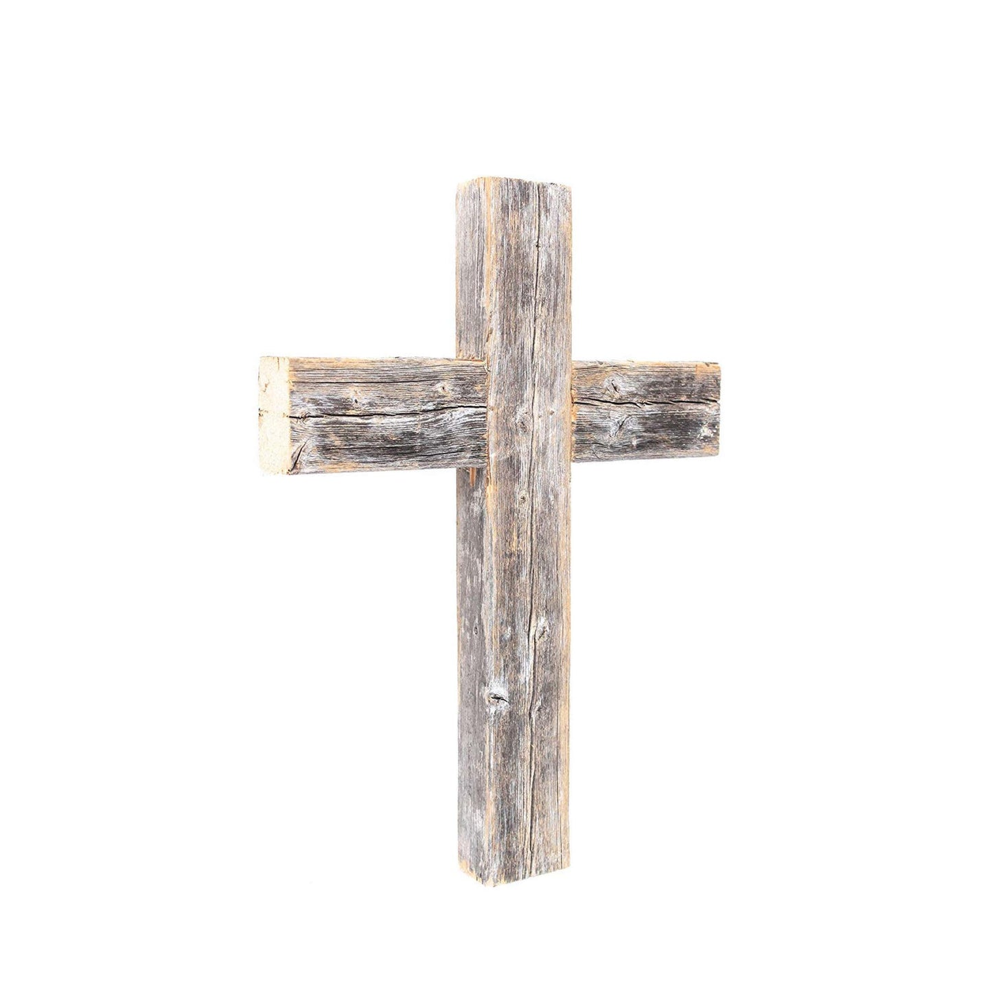 16" X 11" Gray Wood Cross Hanging Dimensional Sculpture