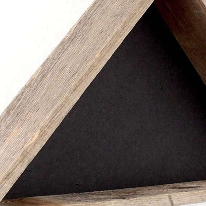 26" X 14" Gray Wood Triangle Hanging Dimensional Sculpture