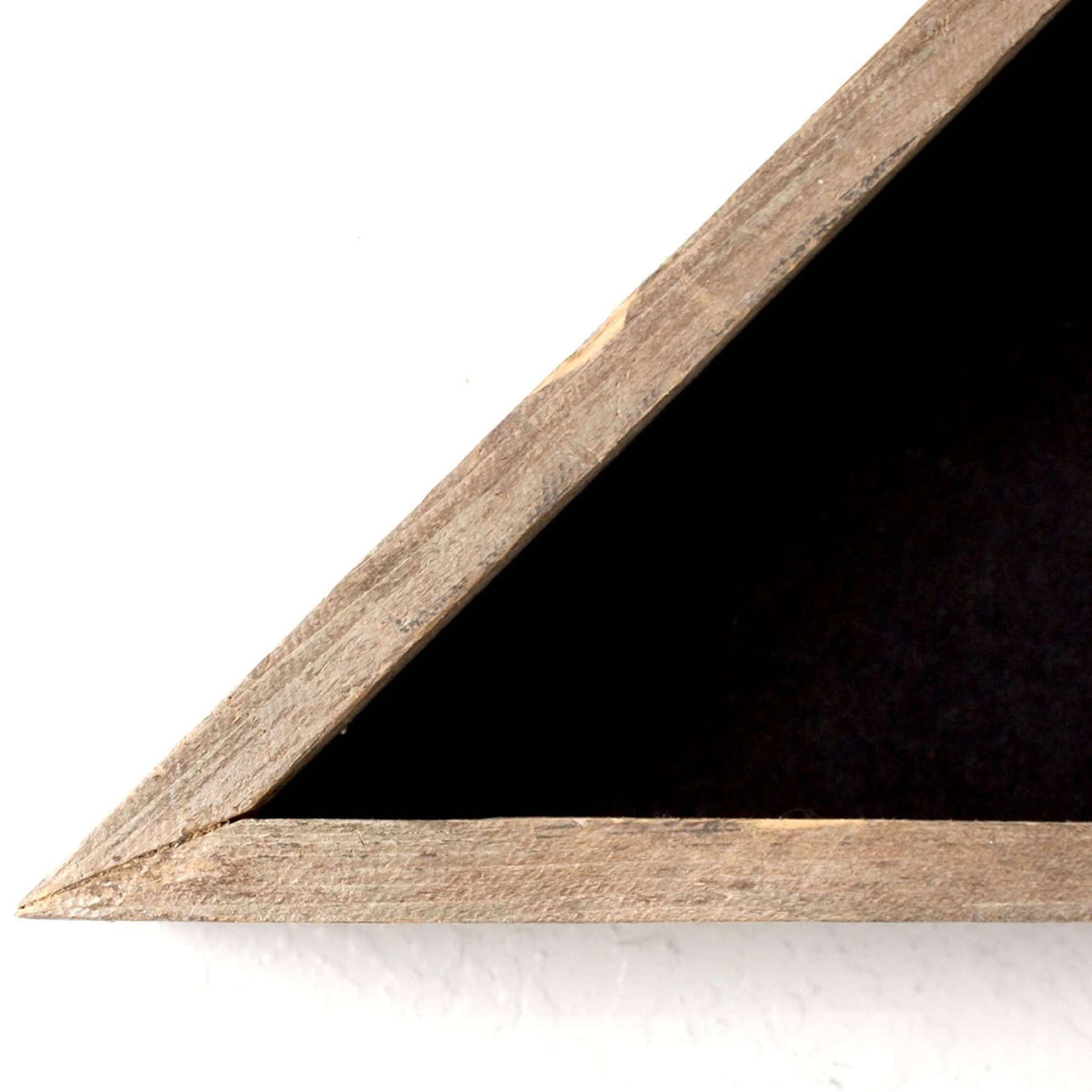 26" X 14" Gray Wood Triangle Hanging Dimensional Sculpture — view 3
