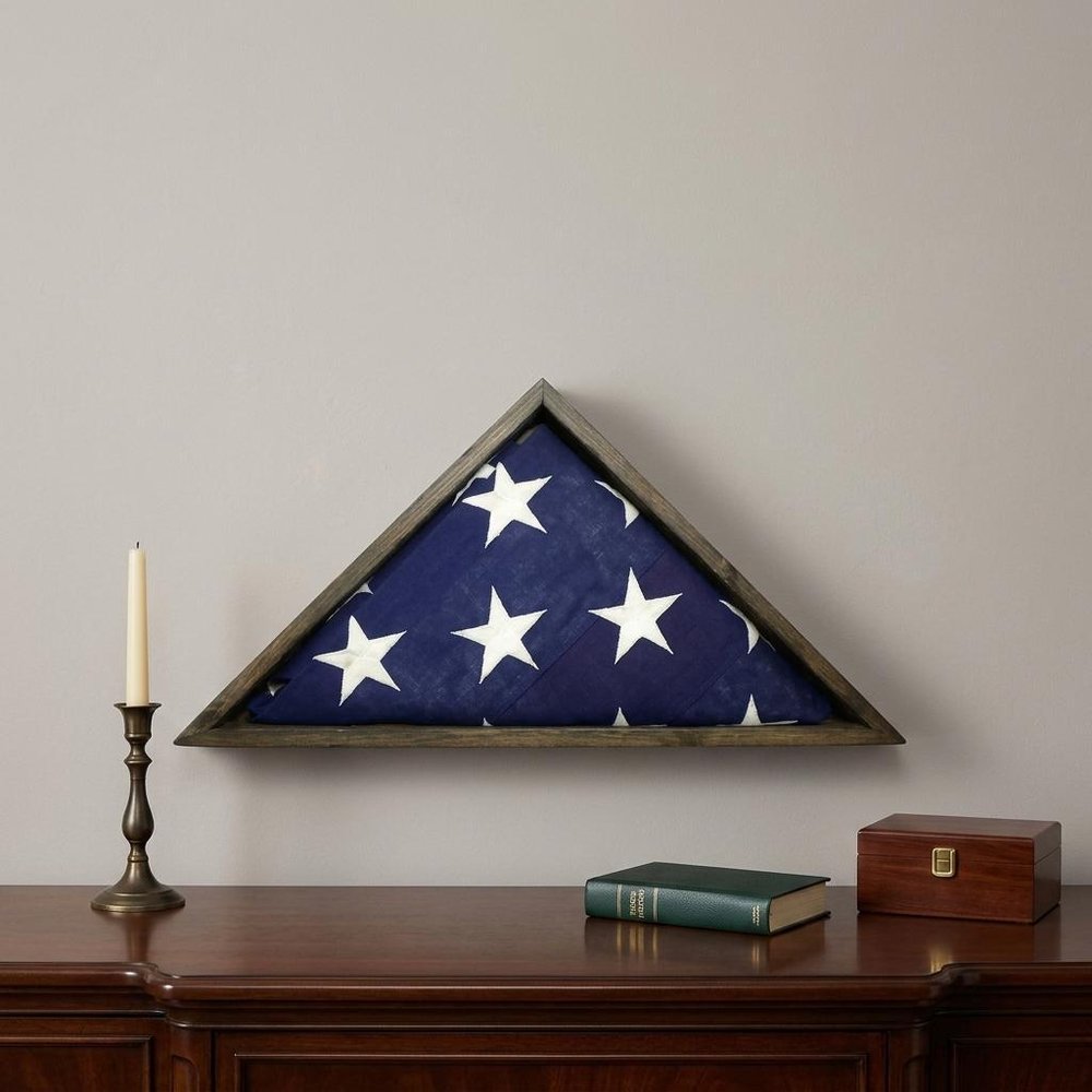 26" X 14" Gray Wood Triangle Hanging Dimensional Sculpture — view 9