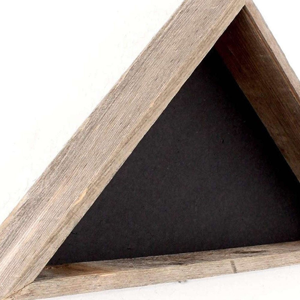 26" X 14" Gray Wood Triangle Hanging Dimensional Sculpture — view 7
