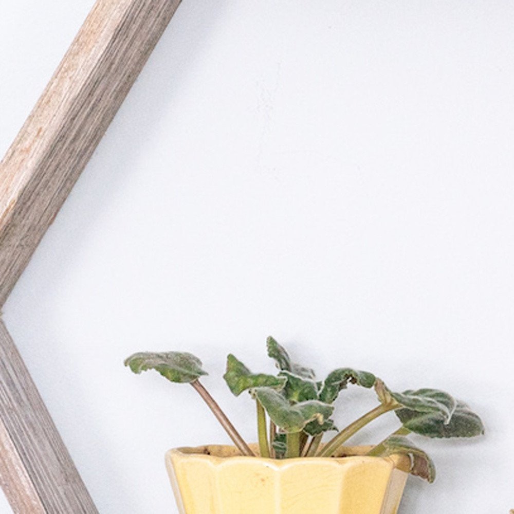 Set of Three Gray Wood Hexagon Wood Open Box Shelves — view 12