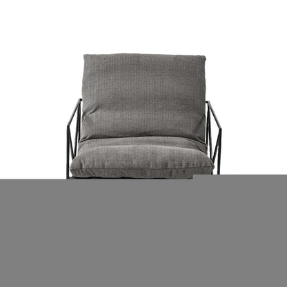 30" Gray and Black Linen Lounge Chair HomeRoots