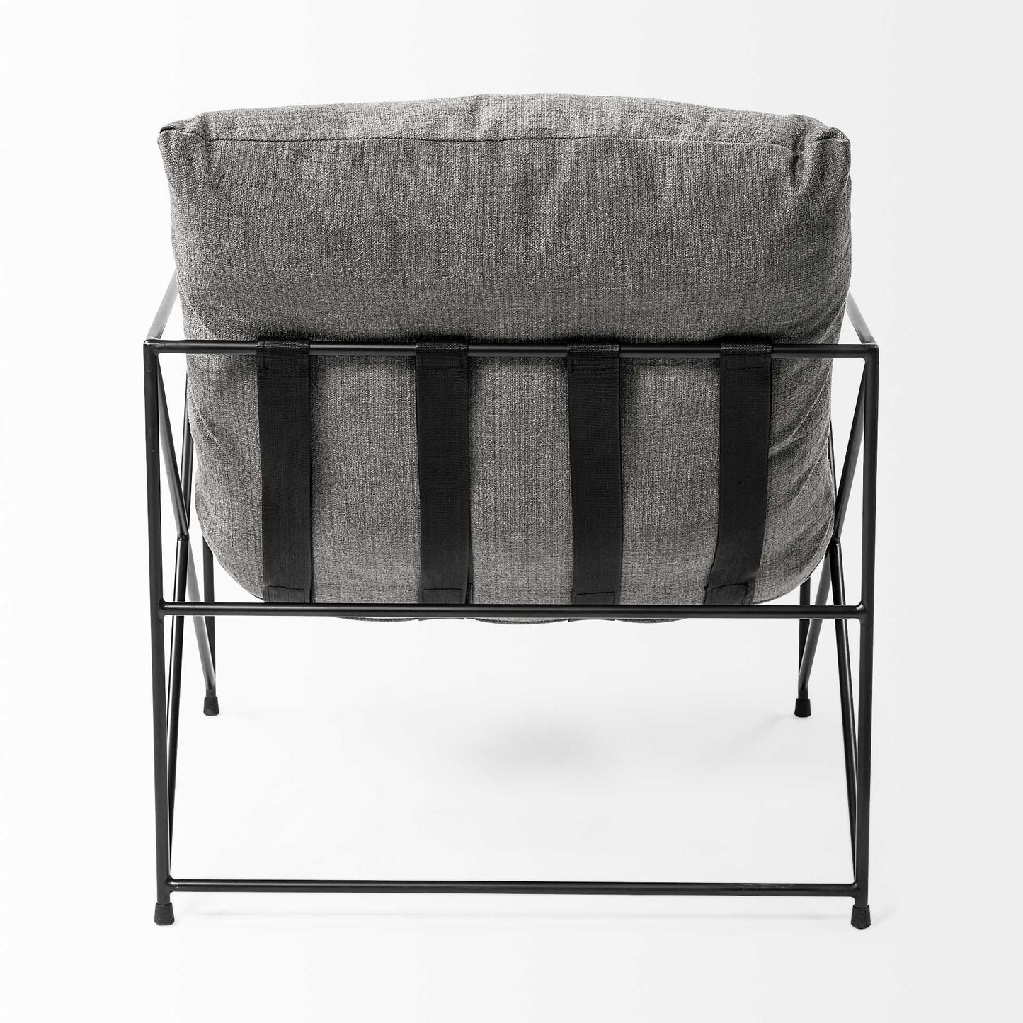 30" Gray and Black Linen Lounge Chair HomeRoots