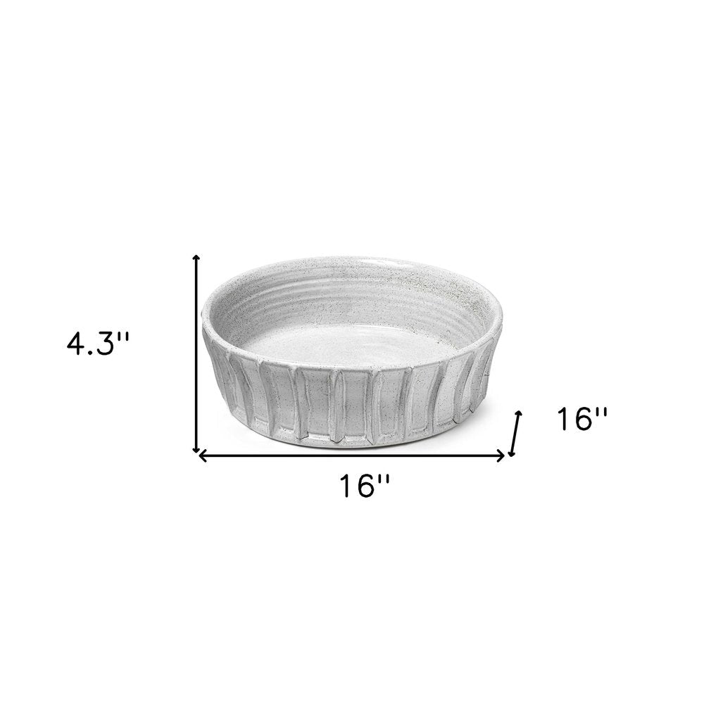 16" White Ceramic Round HomeRoots