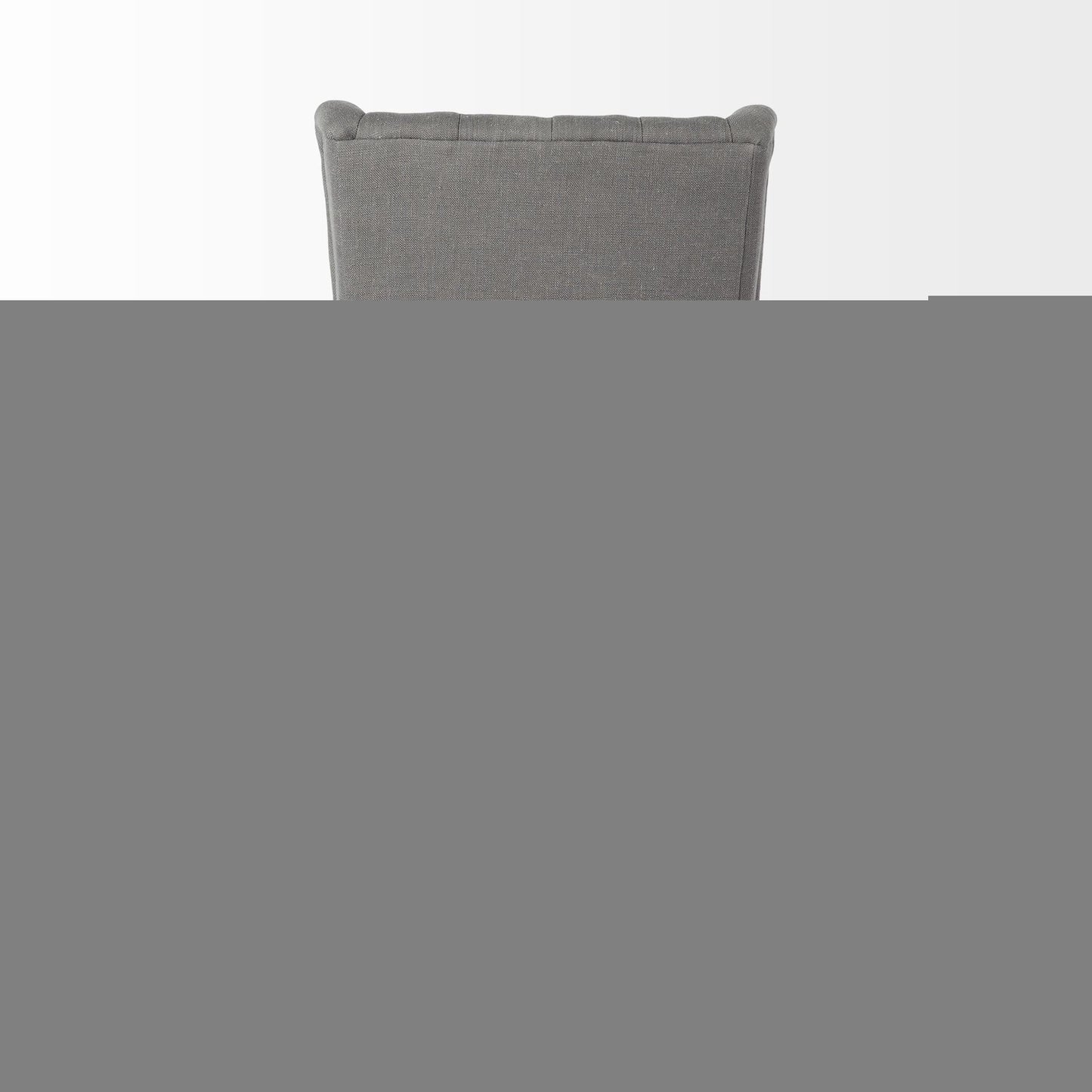 Tufted Gray and Brown Upholstered Linen Wing Back Dining Side Chair HomeRoots