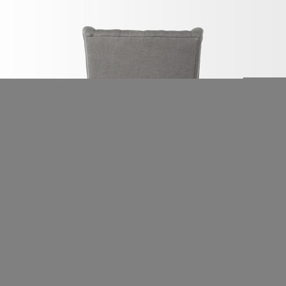 Tufted Gray and Brown Upholstered Linen Wing Back Dining Side Chair HomeRoots