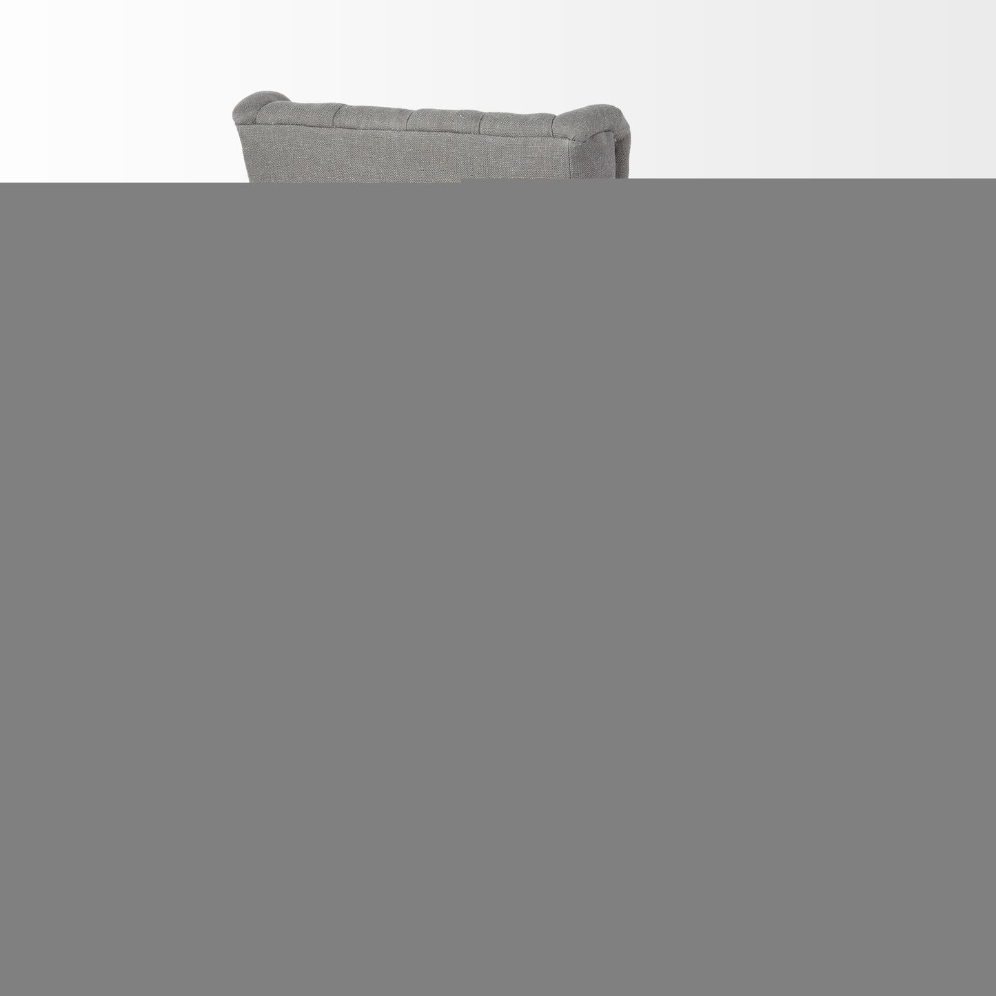 Tufted Gray and Brown Upholstered Linen Wing Back Dining Side Chair HomeRoots