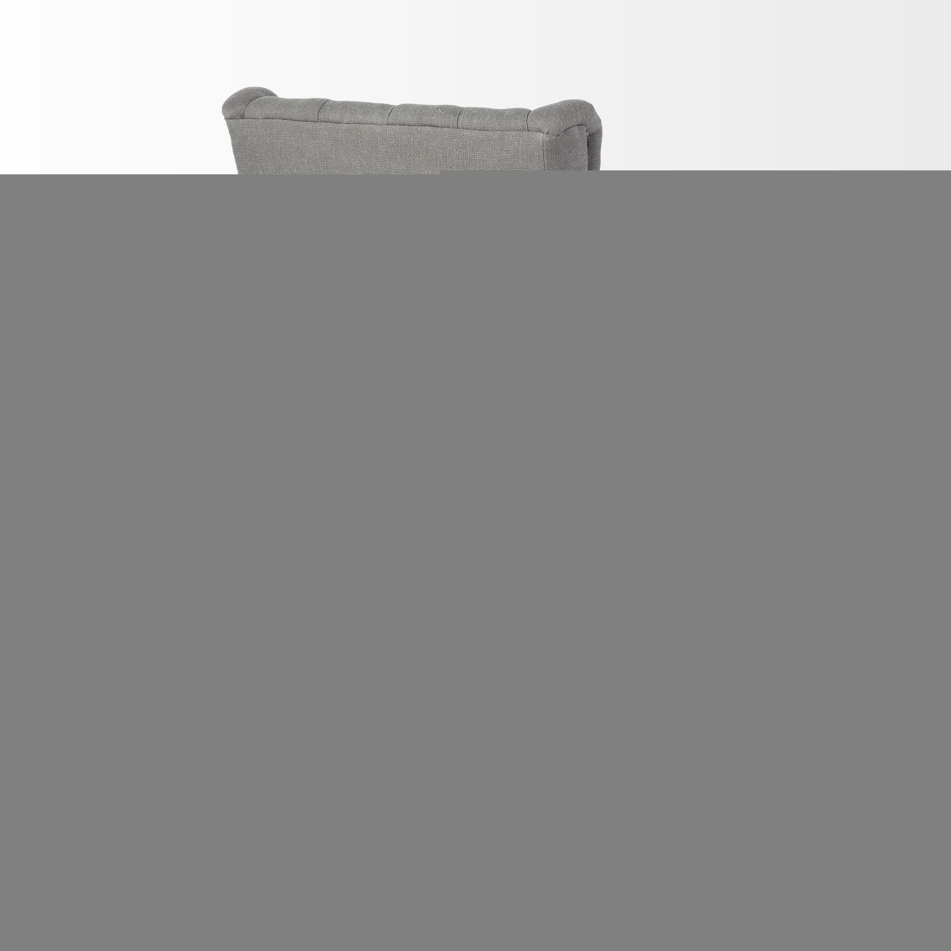 Tufted Gray and Brown Upholstered Linen Wing Back Dining Side Chair HomeRoots