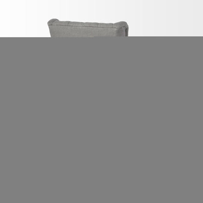 Tufted Gray and Brown Upholstered Linen Wing Back Dining Side Chair HomeRoots