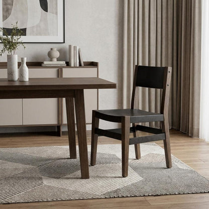 Black And Brown Metal and Wood Open Back Dining Side Chair HomeRoots