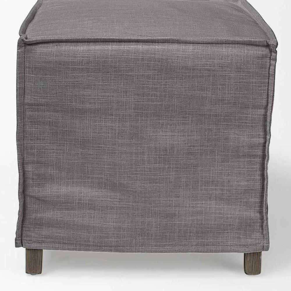 Set Of Two Gray And Brown Slipcovered Wood Parsons Chairs HomeRoots