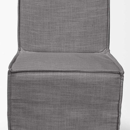 Set Of Two Gray And Brown Slipcovered Wood Parsons Chairs HomeRoots