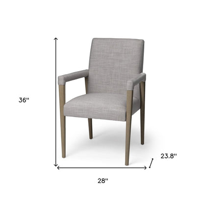 Gray and Brown Upholstered Fabric King Louis Back Dining Arm Chair HomeRoots