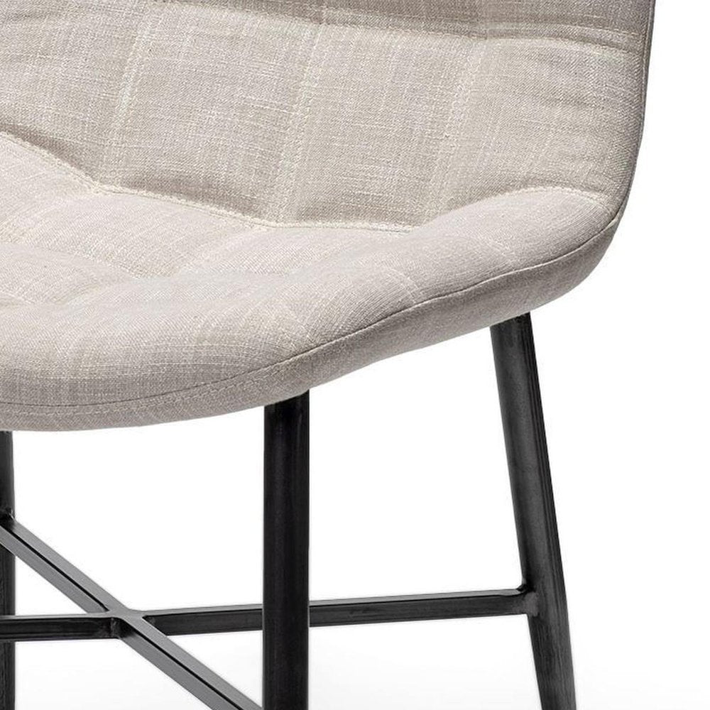 Set Of Two White And Black Upholstered Fabric Open Back Side Chairs HomeRoots